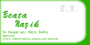 beata mazik business card