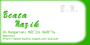 beata mazik business card